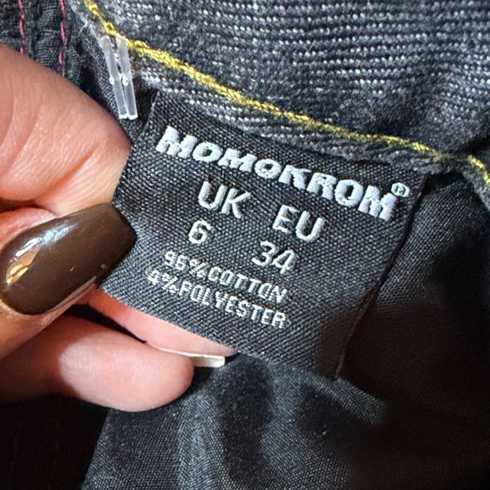 Momokrom Women's NWT Red Stripe Black Jeans - Picture 8 of 8